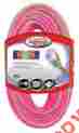 02549 Coleman Cable 12 3 100 Sjtw Neon Stripes Flpnk Flgrn Extension Cord 029892003302