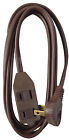 09407me Pt Ho Wah Genting Extension Cord Brown Low Profile Polarized