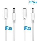 191868327115 White Surveillance Camera Cables Dc Plug Power Cord