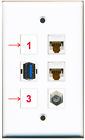 2-cat6-rj45-ethernet Flat Plate Custom Choose Wall Tv 1 Riteav 2 1-usb-3 Coax