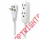 50669 Ge Grounded Office Cord 3 Outlets White 8 043180502513