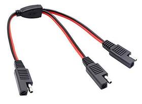 Aaotokk 682559179453 Sae Y Splitter Adapter Cable 1 To 2 Dc Power Automotive Red Black