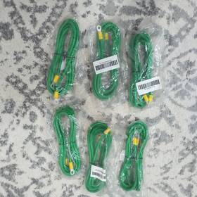 Gc-2g-45 Acdc Wire And Supply Lot Of 6 - 10 Awg Power Ground Cable Green Spiral Stripe Custom Feet