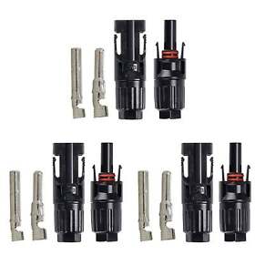 Acopower 3 Pairs Pv Connector Male Female Solar Panel Connectors Cable