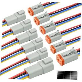 Alfoci 670724583730 6 Set 4 Pin Dt Deustch Waterproof Automotive Electrical Butt Connector With
