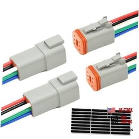 Alfoci 670724584089 2 Set 6 Pin Dt Deustch Waterproof Automotive Electrical Butt Connector With