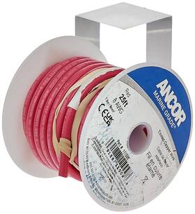 Ancor 091887118902 111505 Electrical Tinned Copper Battery Cable 8-gauge Red 50-feet
