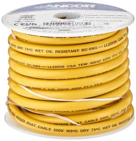 112902 Ancor 091887967739 Electrical Tinned Copper Battery Cable 6-gauge Yellow 25-feet