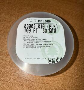 83003.010100 Belden 30 Meter 100ft Silver Plated Copper Hookup Wire 24awg Black