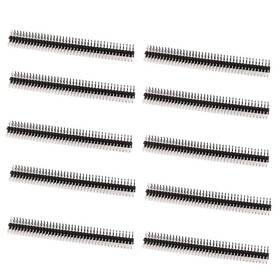 Bnafes 883343463592 10pcs 40pin 2.54mm Dual Row Right Angle Pcb Male Pin Header Strip Connector