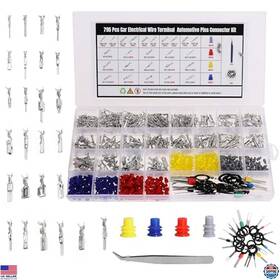 Nuflysic-795 Brand Nuflysic 795pcs Automotive Pin Connector Kit - 25 Types Non-insulated Terminals 22-12
