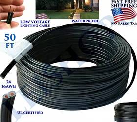 Enrg-str-16 Branded Enrg-str-16/2 50ft Low Voltage 16/2 Landscape Wire Burial Copper Cable Outside Lighti 2 Core