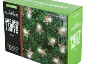 Of866-2 Bulk Buys Silver Star Led Solar String Lights 2 Piece Pack Of