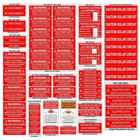 Cdxhome 313031038035 62 Pack Premium Solar Pv System Labels - Uv Resistant Nec Compliant Safety War