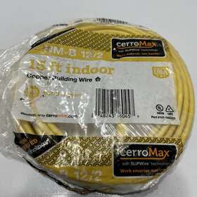 147-1602a3 Cerrowire 15 Ft. Indoor Nm-b 12/2 With Ground 600v Yellow Copper Wire New Sealed