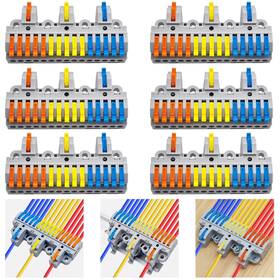 Cesfonjer Jus577 3-in-15-out Terminal Block Kit 6 Sets High-capacity Lever Wire Connectors
