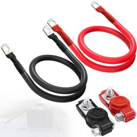 Cables-003 Cocros 4 Awg Battery Cable 3ft Pure Copper Inverter With 5/16 Inch Lug