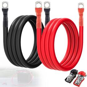 Cables-004 Cocros 4 Gauge Battery Cable 5ft Black And Red With 5/16 Inch Lugs Awg P