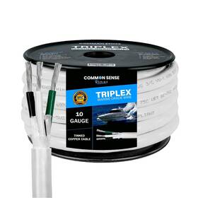 Mw10-3r-100-f Common Sense Marine 10 Gauge 3 Conductor Wire - 100 Ft Triplex Round Grade