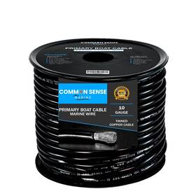 Mw10-bk-30 Common Sense Marine 10 Gauge Primary Boat Cable - 30 Ft Wire Tinned Oxygen-free Copper Awg U