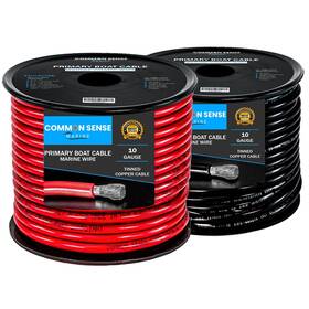 Mw10-rdbk-20 Common Sense Marine 10 Gauge Primary Boat Cable - 20 Ft Grade Wire Tinned Oxygen-free Copp