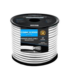 Mw10-wh-100 Common Sense Marine 10 Gauge Boat Cable 100ft Tinned Copper 10awg Ul Pvc Auto Camper