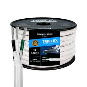 Mw12-3r-18 Common Sense Marine 12/3 Awg Ul 1426 The Real Thing Triplex Round Wire - Tinned Copper Boat Cab