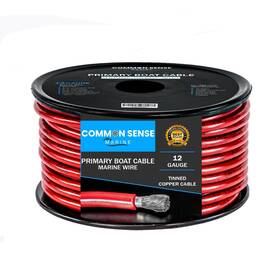Mw12-rd-20 Common Sense Marine 12 Gauge Primary Boat Cable - 20 Ft Wire Tinned Oxygen-free Copper Awg U