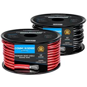 Mw12-rdbk-20 Common Sense Marine 12 Gauge Grade Boat Wire 20 Ft Tinned Copper Ul 1426 Pvc Insulated