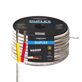 Mw14-2r-100-f Common Sense Marine 14/2 Grade Wire 100ft Tinned Copper 14 Awg Duplex Boat Automotive Spea