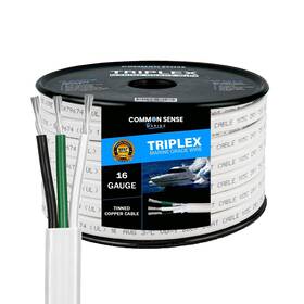 Mw16-3-60 Common Sense Marine 16/3 Awg Ul 1426 The Real Thing Triplex Flat Wire Tinned Copper Boat Ca