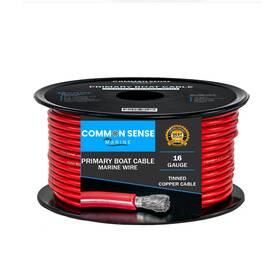 Mw16-rd-20 Common Sense Marine 16 Awg Ul 1426 The Real Thing Wire - Tinned Copper Boat Cable 20 Feet
