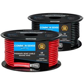 Mw16-rdbk-100 Common Sense Marine 16 Gauge Primary Boat Cable - 100 Ft Wire Tinned Oxygen-free Copper Awg