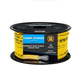 Mw16-yw-20 Common Sense Marine 16 Gauge Primary Boat Cable - 20 Ft Grade Wire Tinned Oxygen-free Copp