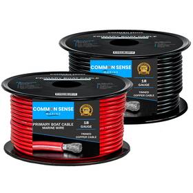 Mw18-rdbk-75 Common Sense Marine 18 Gauge Primary Boat Cable - 75 Ft Wire Tinned Oxygen-free Copper Awg U