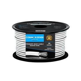 Mw18-wh-100 Common Sense Marine 18 Awg Ul 1426 The Real Thing Wire Tinned Copper Primary Boat Cable 1