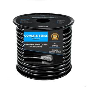 Mw4-bk-30 Common Sense Marine 4 Gauge Boat Cable 30ft Tinned Copper Awg Ul 1426 Trailer Automotive