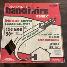 0412231051 Diamond Handiwire 12-2 Nm-b With Ground 50ft Copper Wire- New In Box