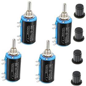 Dkardu Jk-us-150 4 Pcs Wxd3-13-2w 10k Ohm Multi-turn Wirewound Potentiometer Rotatable 10 Turn