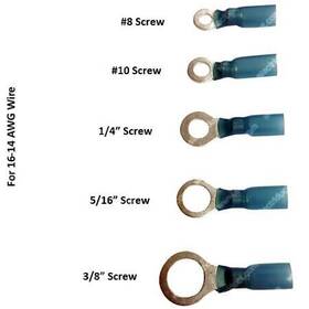 Hs-hp-rt-10.5-bl-25 Electriduct Heat Shrink Ring Terminals -
