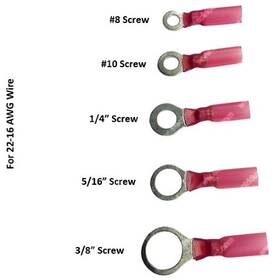 Hs-hp-rt-5.2-rd-100 Electriduct Adhesive Lined Heat Shrink Ring Terminal 1 Pk