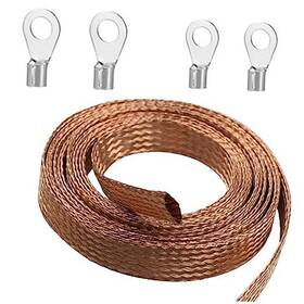 Esedese Asds-zh115 Flat Braid Cable 11mm Braided Ground Strap Width 0.43 Inch Copper