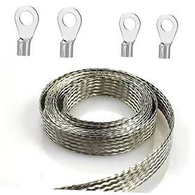 Esedese Asds-zh118 Tinned Flat Copper Braid Cable 8mm Width 0.31 Inch