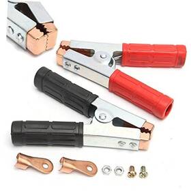 Exgoofit 698253513424 Insulated Alligator Clips Durable Heavy Duty Black And Red Boot Metal 600a 2-pack