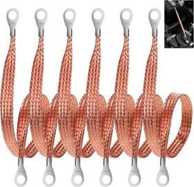 5271pvdo5183 Falzqq 6pcs Braided Copper Ground Strap 10in Automotive Engine Grounding Straps Kit