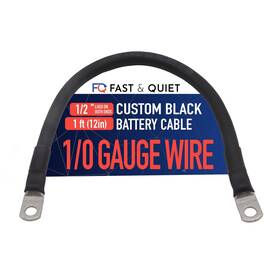 1-0bcb12in12lonbe Fast & Quiet 1/0 Awg Battery Cable With Terminals Pure Copper Wire Auto Solar Inverter