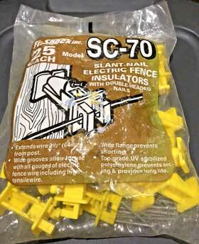 309-624 Fi-shock #sc-70 Slant-nail Electric Fence Insulators Pack Of 25