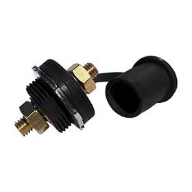 Full Spectrum Parts 685645315339 3/8 Inch Thru-panel Stud Junction With Cover High Power Copper Core Single Black