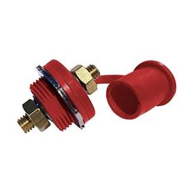 Full Spectrum Parts 685645367413 3/8 Inch Thru-panel Stud Junction With Cover High Power Copper Core Single Red