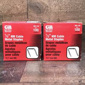 Gardner Bender 032076651503 Nm Cable Staples For Wood 1/2 Inch Ms-150 Lot Of 2 Boxes 100